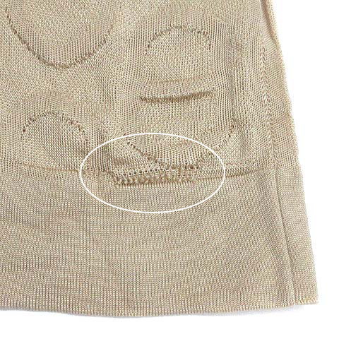 【中古】エルメス HERMES シェーヌダンクル ジャガード シルク ニット セーター ドロップショルダー 2021SS ベージュ 36 レディース_6