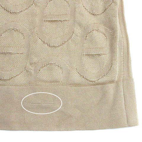 【中古】エルメス HERMES シェーヌダンクル ジャガード シルク ニット セーター ドロップショルダー 2021SS ベージュ 36 レディース_7