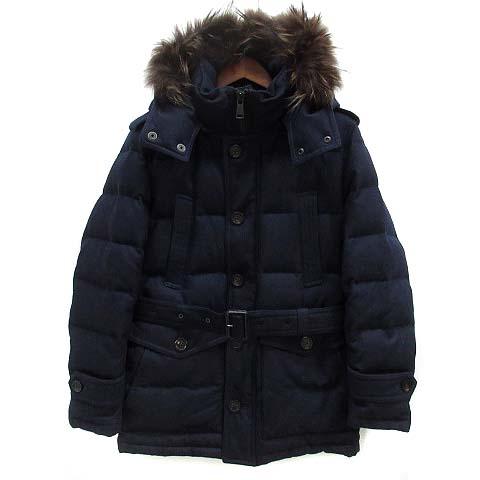 バーバリーブラックレーベル ファー付きダウンジャケット Ｌサイズ BURBERRY BLACKLABEL ダウンコート ファー付き LL BURBERRY BLACK