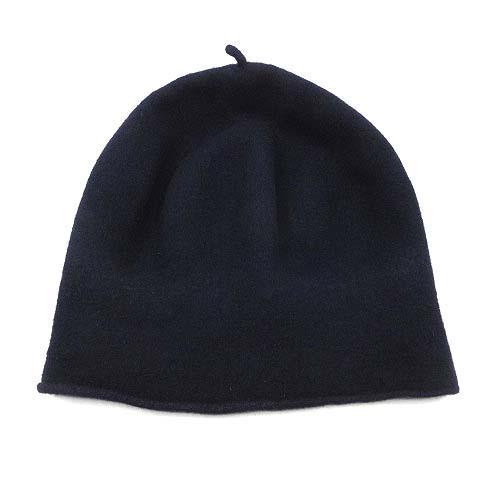 【中古】コプカ Kopka ウール ロールアップ ベレー帽 帽子 ネイビー 紺 メンズ レディース
