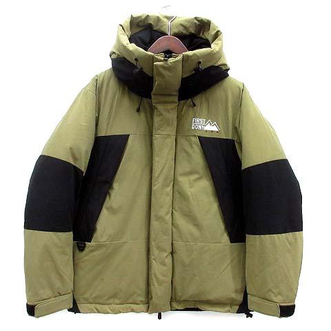 【中古】ファーストダウン FIRST DOWN フリークスストア FREAKS STORE パネル ショート ダウンジャケット カーキ S 193-1516 メンズ