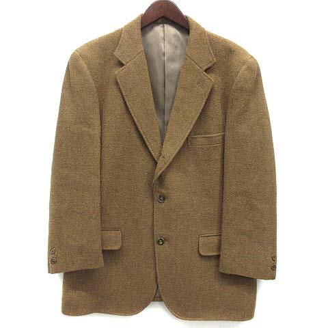 【中古】メッセンジャー Messenger ハリスツイード Harris Tweed ウール テーラード ジャケット 段返り 3釦 キャメル 茶 AB6 メンズ