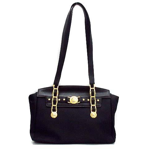 ジャンニヴェルサーチ ヴェルサーチェ GIANNI VERSACE 大判 スカーフ ストール 絹 シルク 緑 グリーン イタリア製 シースルー 透け感 ロゴ Gianni Versace - 中古 GIANNI VERSACE ジャンニ・ヴェルサーチ