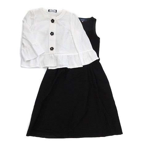 【中古】エムズグレイシー M'S GRACY スーツ セットアップ カメリアボタン ノーカラー ジャケット ワンピース ホワイト ブラック 38