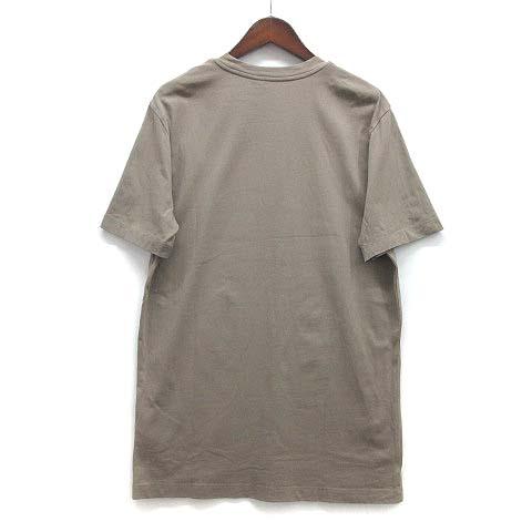 【中古】モンクレール MONCLER 2024SS フロッキーロゴ アイコンパッチ Tシャツ 半袖 クルーネック 8C00027 グレーベージュ L メンズ_1