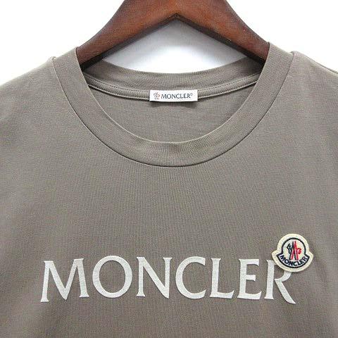 【中古】モンクレール MONCLER 2024SS フロッキーロゴ アイコンパッチ Tシャツ 半袖 クルーネック 8C00027 グレーベージュ L メンズ_2
