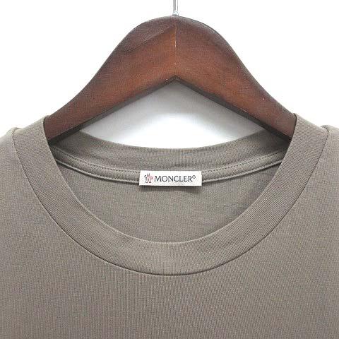 【中古】モンクレール MONCLER 2024SS フロッキーロゴ アイコンパッチ Tシャツ 半袖 クルーネック 8C00027 グレーベージュ L メンズ_3