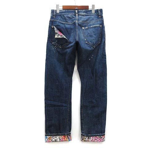 DSQUARED2 メンズデニム 44 インディゴ ダメージ ペイント 中古