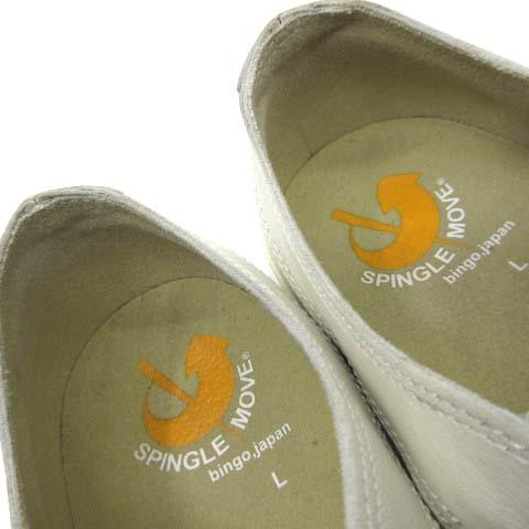 【中古】スピングルムーブ SPINGLE MOVE パナレーサー Panaracer コラボ カンガルーレザー スニーカー アイボリー L 約26〜26.5cm メンズ