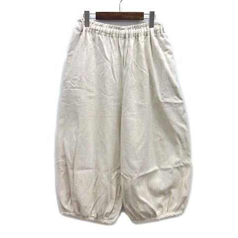 【中古】ブルーイングリーン blueingreen 高城染工 綿麻 ふんわり パンツ ワイド キナリ レディース