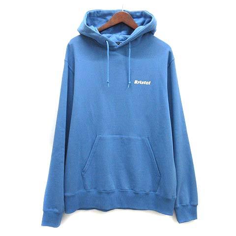 【中古】エフシーレアルブリストル F.C.Real Bristol FCRB AUTHENTIC LOGO SWEAT HOODIE ロゴ パーカー L ブルー FCRB-220055 美品