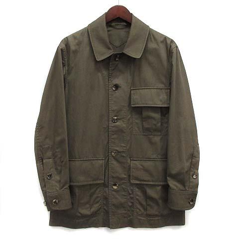 【中古】グレンフェル GRENFELL カバーオール サファリシャツ コットン カーキグリーン 緑 34 イングランド製 メンズ