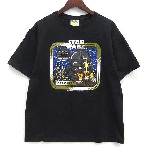 【中古】アベイシングエイプ A BATHING APE スターウォーズ STAR WARS ニューホープ Tシャツ A NEW HOPE TEE 半袖 ブラック 黒 L メンズ