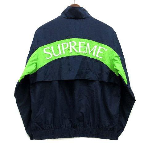 【中古】シュプリーム SUPREME アーチロゴ トラック ジャケット ARC TRACK JACKET 2017AW ネイビー 紺 S ☆AA★ メンズ