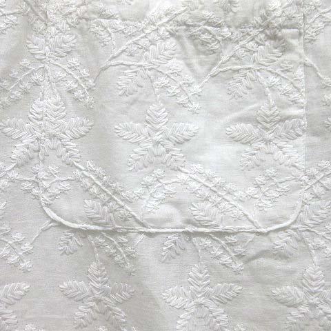 【中古】ハウトゥリブ How to live 勝屋まゆみ リーフ レース ラップ 巻 スカート エプロン 箔プリント L 白 ホワイト レディース