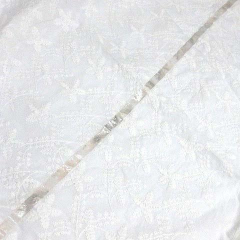 【中古】ハウトゥリブ How to live 勝屋まゆみ リーフ レース ラップ 巻 スカート エプロン 箔プリント L 白 ホワイト レディース