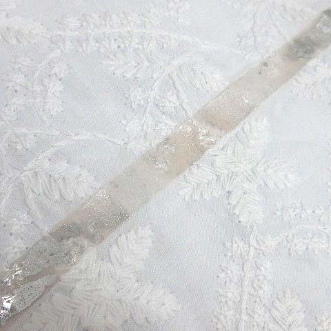 【中古】ハウトゥリブ How to live 勝屋まゆみ リーフ レース ラップ 巻 スカート エプロン 箔プリント L 白 ホワイト レディース