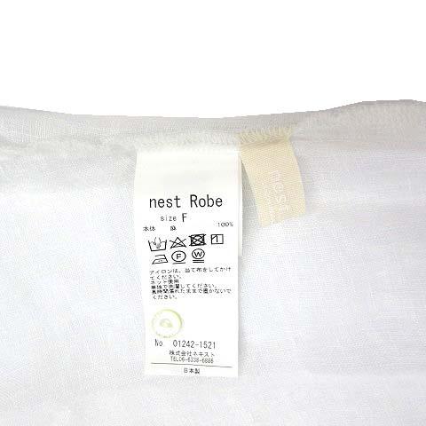 【中古】ネストローブ nest Robe リネン ガーゼ ギャザースリーブ ブラウス 七分袖 2024SS ホワイト 白 F 01242-1521 レディース 中古】ネストローブ nest Robe リネン ガーゼ ギャザースリーブ