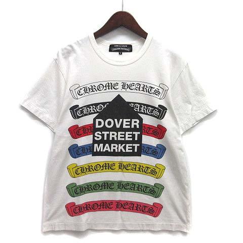 【中古】クロムハーツ CHROME HEARTS コムデギャルソン COMME des GARCONS DSMG 別注 スクロールラベル Tシャツ 半袖 ホワイト 白 L ☆AA