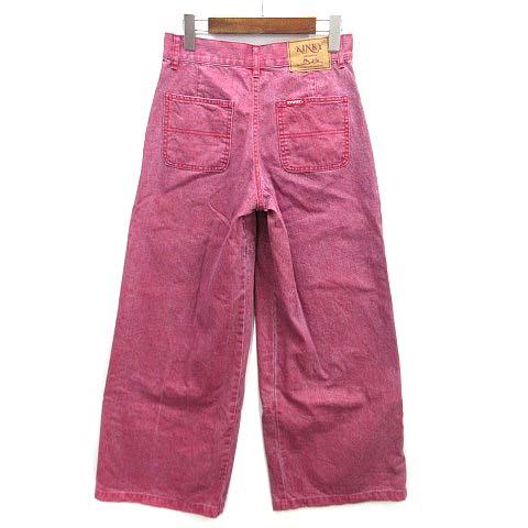 【中古】ヒステリックグラマー HYSTERIC GLAMOUR カラー デニム ワイド パンツ 2024SS レッド 赤 S 01241AP03 レディース_1