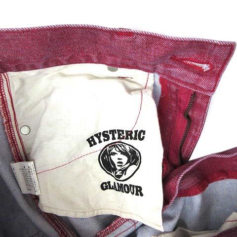 【中古】ヒステリックグラマー HYSTERIC GLAMOUR カラー デニム ワイド パンツ 2024SS レッド 赤 S 01241AP03 レディース_4