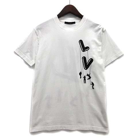 【中古】ルイヴィトン LOUIS VUITTON フローティング LV プリンテッド Tシャツ カットソー 半袖 RM211 NPG HKY86W ホワイト 白 S