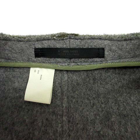 【中古】ミスターハリウッド N.HOOLYWOOD ダブルフェイス ノーカラー ジャケット ウール カーキ 36 152-JK03 メンズ_2