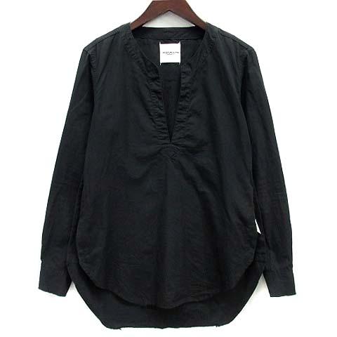 【中古】タカヒロミヤシタザソロイスト TAKAHIRO MIYASHITA The Soloist. コットン シルク チュニック シャツ スキッパー ブラック 44