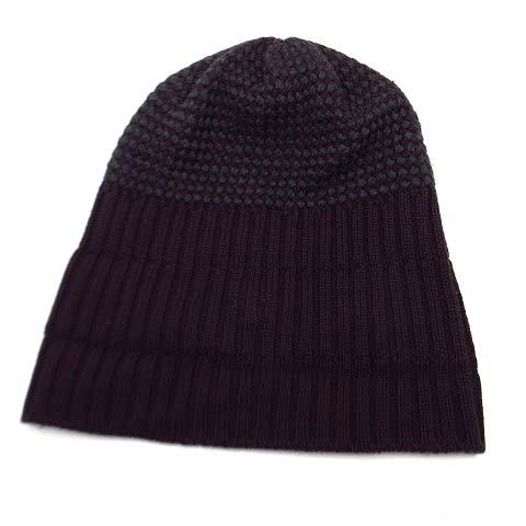 【中古】グッチ GUCCI インターロッキングG ウール ニットキャップ ニット帽 ビーニー パープル M レディース_3