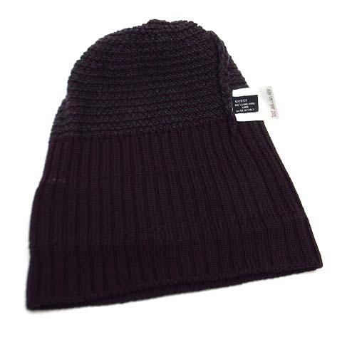 【中古】グッチ GUCCI インターロッキングG ウール ニットキャップ ニット帽 ビーニー パープル M レディース_6