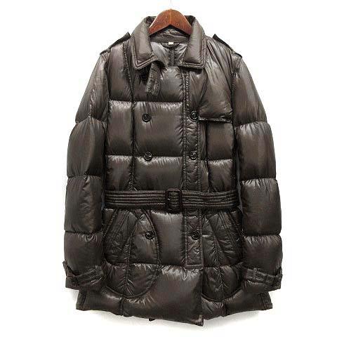 【中古】バーバリー ロンドン BURBERRY LONDON ダウン トレンチ コート ナイロン ブラウン系 42 レディース