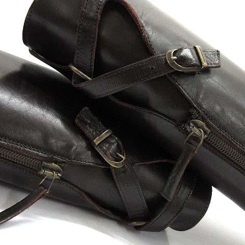 【中古】サルトル SARTORE SR1400 PARMA 432 T.MOR ロング ブーツ クロスストラップ バックジップ 35.5 22.5cm~23cm ダークブラウン