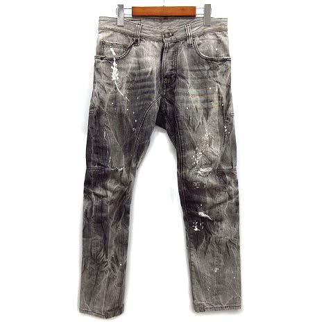 【中古】ディースクエアード DSQUARED2 デニムパンツ バイカー ジーンズ クロスチェーン ダメージ加工 44 グレー S71LA0367 メンズ
