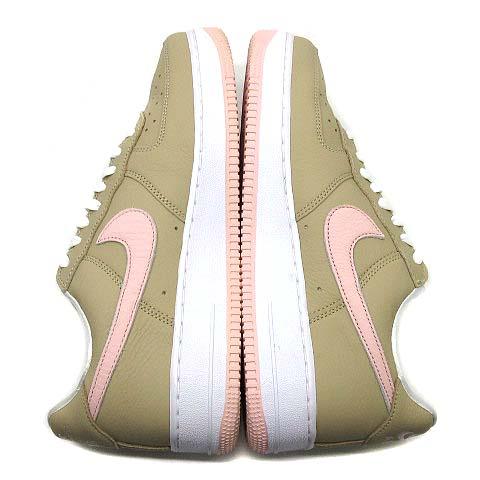 【中古】ナイキ NIKE エアフォースワン ロー レトロ リネン AIR FORCE 1 LOW RETRO LINEN スニーカー 845053-201 ベージュ ピンク 27.5cm