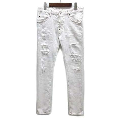 【中古】ディースクエアード DSQUARED2 スケーター Skater Jean クラッシュ リペア ダメージ デニムパンツ 白 ホワイト 44 S71LB0886