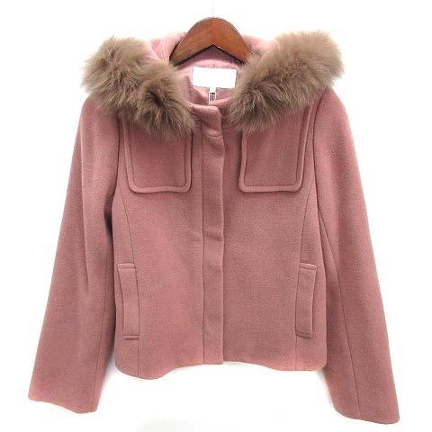 【中古】未使用品 プロポーション ボディドレッシング PROPORTION BODY DRESSING Wモッサ フードファー ショート コート ピンク 2