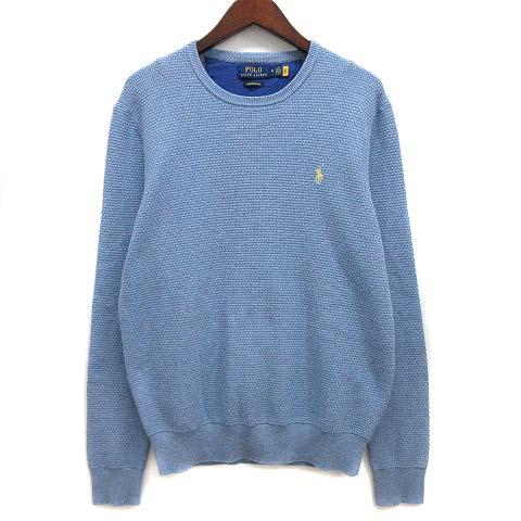 【中古】ポロ ラルフローレン POLO RALPH LAUREN PERFORMANCE クルーネック ニット セーター 長袖 ブルー 青 M メンズ
