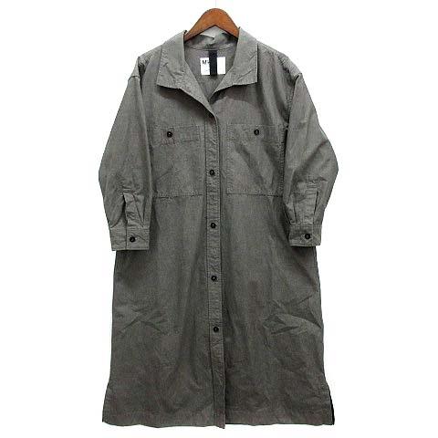 【中古】マーガレットハウエル MHL. MELANGE COTTON CHAMBRAY OP シャツ ワンピース チャコールグレー 2 595-2258504 レディース