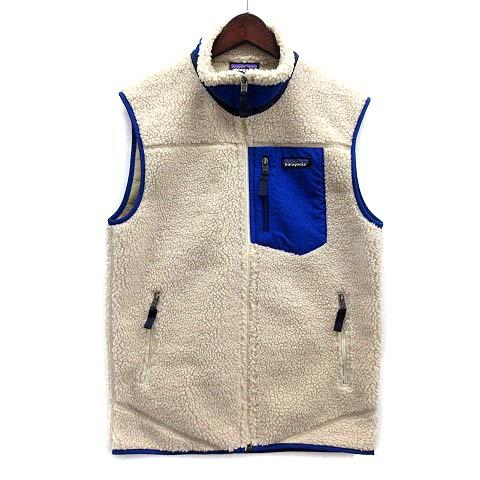 【中古】パタゴニア Patagonia クラシック レトロX ベスト ボア フリース Classic Retro-X Vest 23048 FA16 ナチュラル ブルー S メンズ