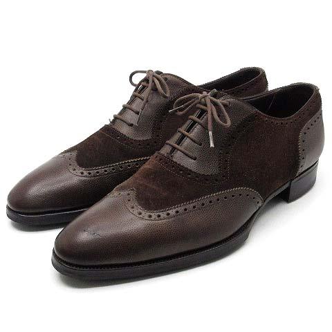 【中古】ガジアーノ&ガーリング GAZIANO&GIRLING アステア ASTAIRE ウィングチップ コンビ シューズ 内羽根 ブラウン 7E DG70 約25.5cm