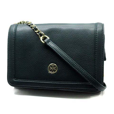 【中古】未使用品 トリーバーチ TORY BURCH ロンドン コンボ クロスボディバッグ チェーン ペプルドレザー グリーン 18169686
