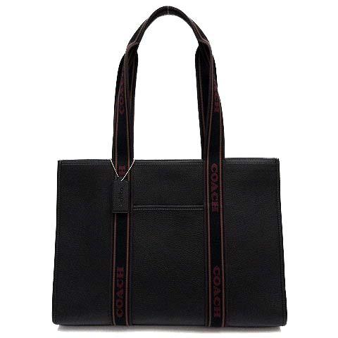 【中古】コーチ COACH スミス ラージ トート バッグ ペブルレザー CU996 ブラック 黒 A4収納可 美品 レディース