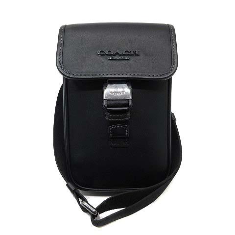 【中古】コーチ COACH レーサー フォーン クロスボディ ショルダーバッグ レザー CT886 ブラック 黒 メンズ