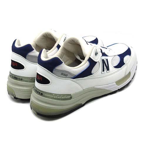 【中古】ニューバランス NEW BALANCE USA製 M992EC スニーカー メッシュ レザー ホワイト ネイビー 28.5cm メンズ