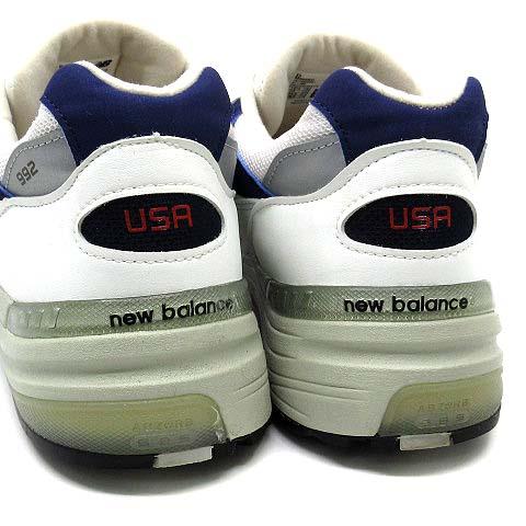 【中古】ニューバランス NEW BALANCE USA製 M992EC スニーカー メッシュ レザー ホワイト ネイビー 28.5cm メンズ