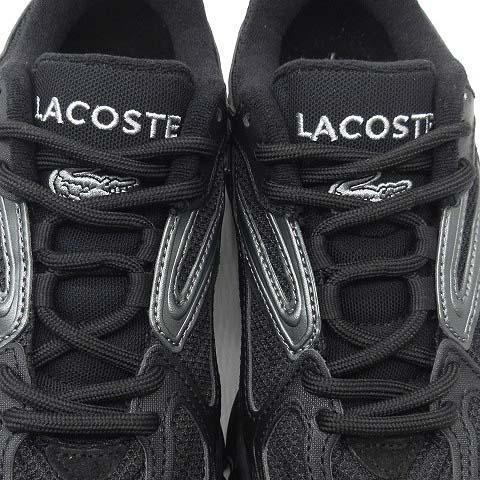 【中古】ラコステ アダムエロペ LACOSTE for ADAM ET ROPE コラボ ローカット スニーカー L003 2K24 ブラック 22.5cm 超美品 レディース