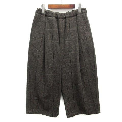 【中古】ネストローブ nest Robe 2025AW ウール チェック ヘリンボン クロップド パンツ 01254-1168 ダークグレー F 美品 レディース