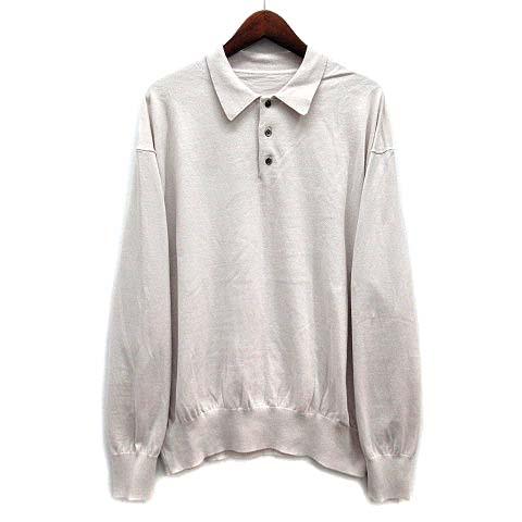 【中古】クレプスキュール crepuscule Knit Polo ニット ポロシャツ 長袖 ライトグレー 2 2301-011 メンズ