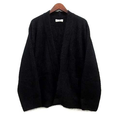 【中古】アンフィル unfil ストレッチ モヘヤ カーディガン 羽織 ブラック 黒 4 WWWT-UU001 メンズ