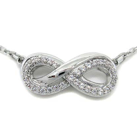 【中古】スワロフスキー SWAROVSKI ハイパーボラ Hyperbola ペンダント ネックレス パヴェ インフィニティ 5687265 シルバー 新品同様_1
